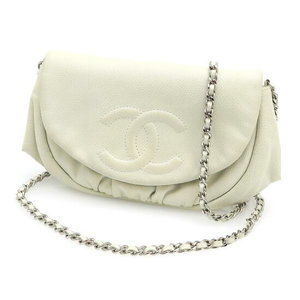 Chanel Caviar Half Moon Chain Wallet